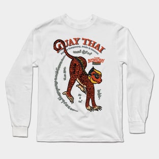 Classic Muay Thai Monkey Tattoo Long Sleeve T-Shirt